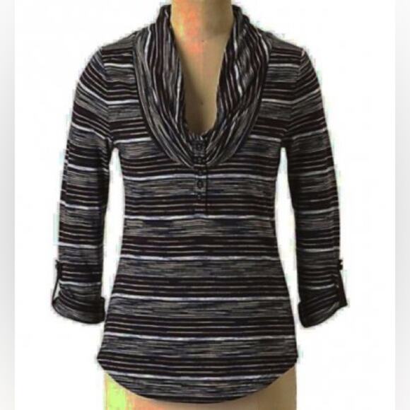 Anthropologie Pilcro & Letterpress Raining Lines Striped Henley Blue Size Medium - Picture 1 of 9